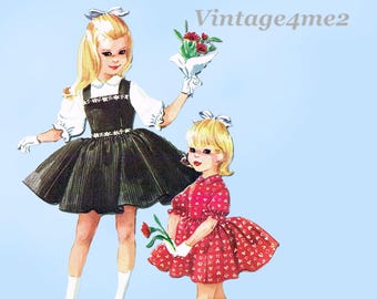 1960s Vintage Mccalls Sewing Pattern 5573 Helen Lee Girls Dress