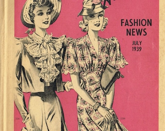 Digital Download Advance Fashion Flyer July 1939 Small Sewing Pattern Catalog