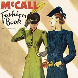 Instant Digital Download 1930s McCall Fashion Book Fall 1939 Quarterly Catalog Ebook