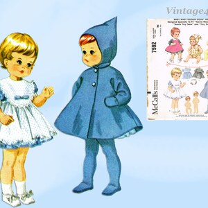1960s Vintage McCalls Sewing Pattern 7592 Uncut Tiny Tears 17 Inch Doll Clothes