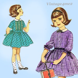 Simplicity 4067: 1960s Sweet Toddler Girls Dress Size 5 Vintage Sewing Pattern