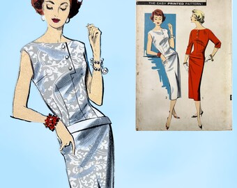 Advance 8557: 1950s Chic Uncut Misses Slender Dress 36B Vintage Sewing Pattern
