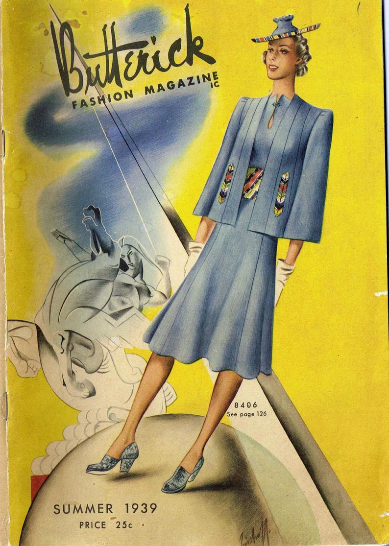 Instant Digital Download Butterick Summer 1939 Pattern Book Ebook Catalog Magazine image 1