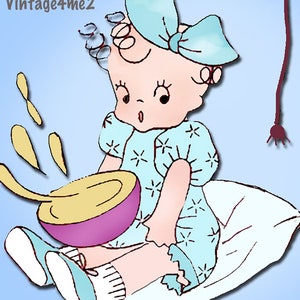 1950s Vintage Aunt Martha&#39;s Embroidery Transfer 646 Nursery Rhyme Baby Quilt FF