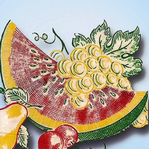 1950s Vogart 26: Uncut Fruit No Sew Color Embroidery Transfer