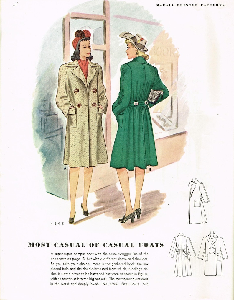 Digital Download 1940s McCall Fall 1941 Fashion Book Magazine Pattern Book Catalog