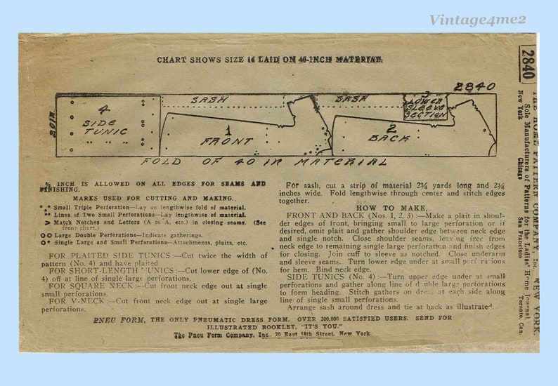 Ladies Home Journal 2840: 1920s Uncut Designer Dress Vintage Sewing ...