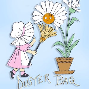 1920s Vintage Betty Burton Embroidery Transfer 1502 Stitch in Time Duster Bag