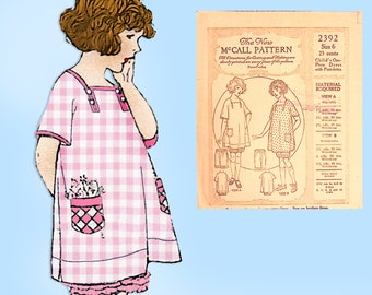 McCall 2392: 1920s Uncut Toddler Girls Bloomer Dress Sz 6 Vintage Sewing Pattern