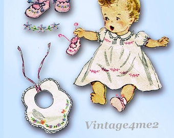 1950s Vintage Simplicity Sewing Pattern 4060 Infants Layette w Angel Transfer
