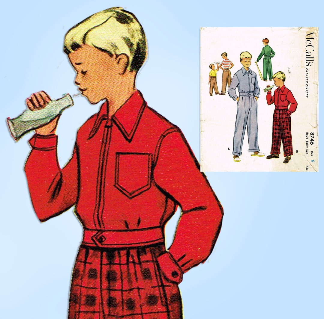 Pattern 8746 Mccall's 8746: 1950s Toddler Boys Suit W Battle Jacket Sz6 Vintage ...