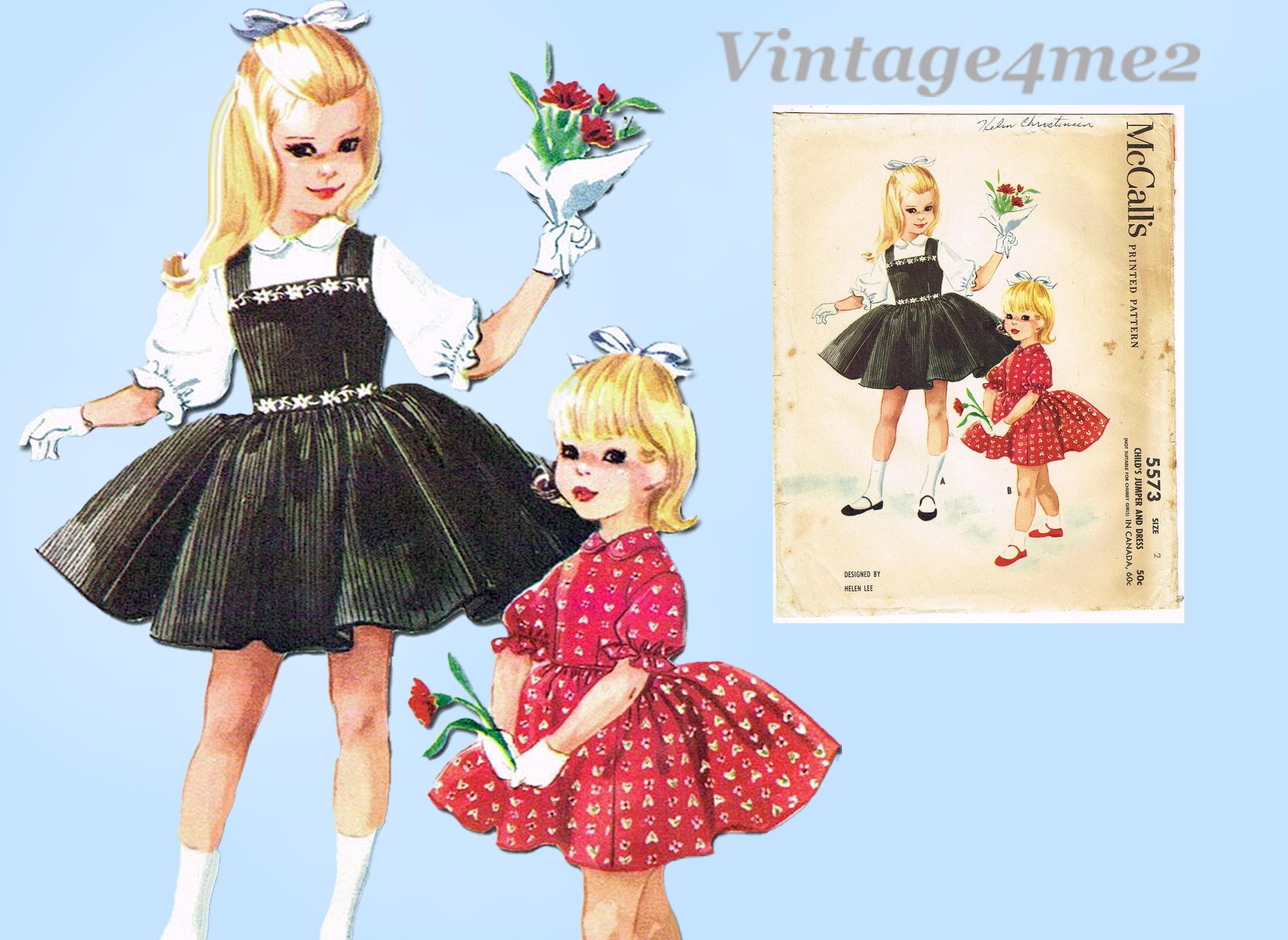 1960s Vintage Mccalls Sewing Pattern 5573 Helen Lee Girls Dress