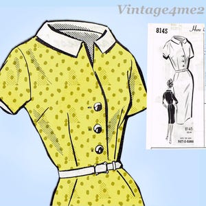 1960s Vintage Mail Order Sewing Pattern 8145 Uncut Womens Slender Dress Sz 36 B