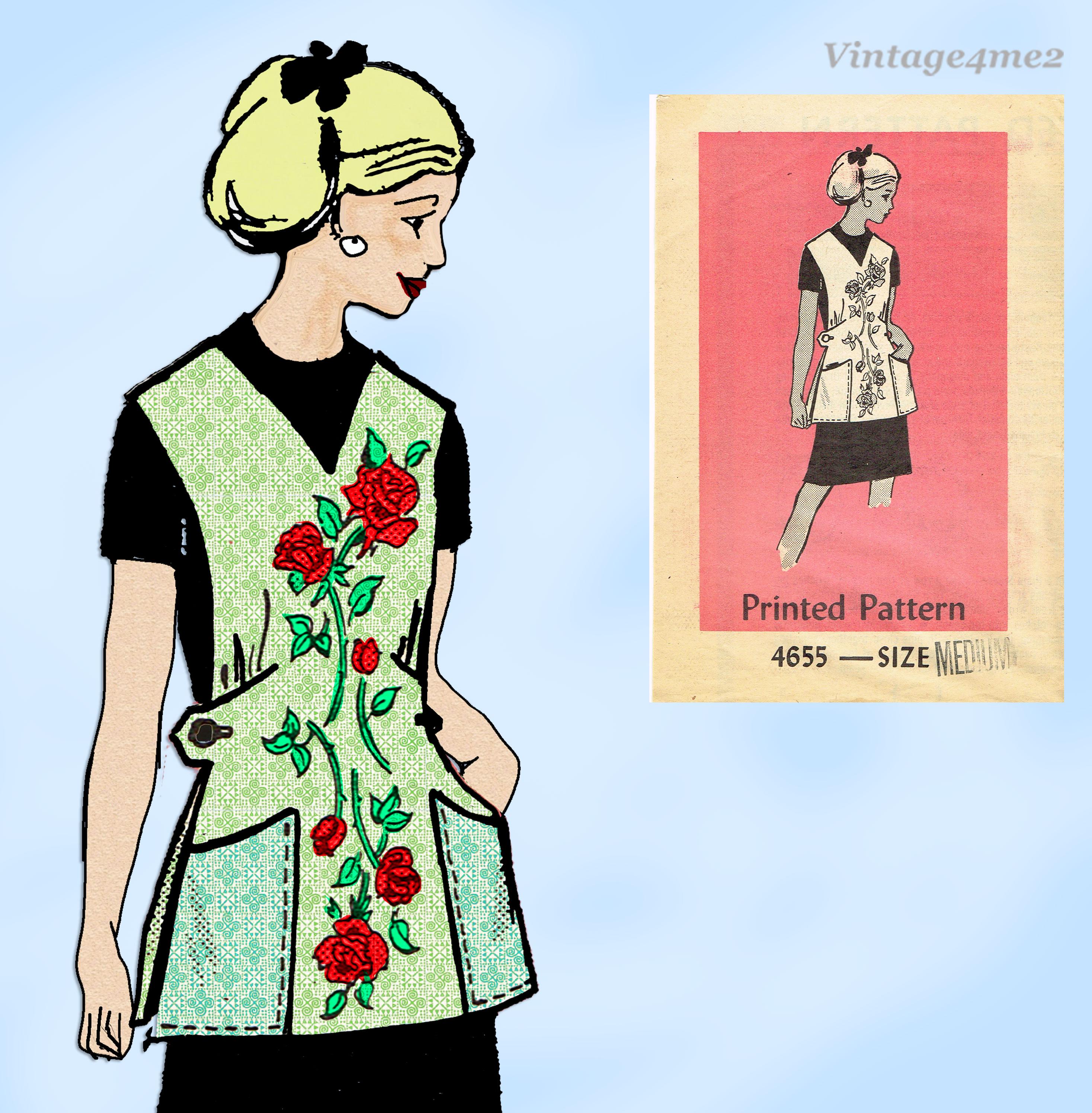 1960s Vintage Anne Adams Sewing Pattern 4655 Misses Cobbler Apron
