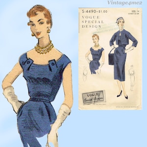 Vogue Special Design S-4490: Molde de costura vintage para vestido feminino tamanho 32 B dos anos 1950