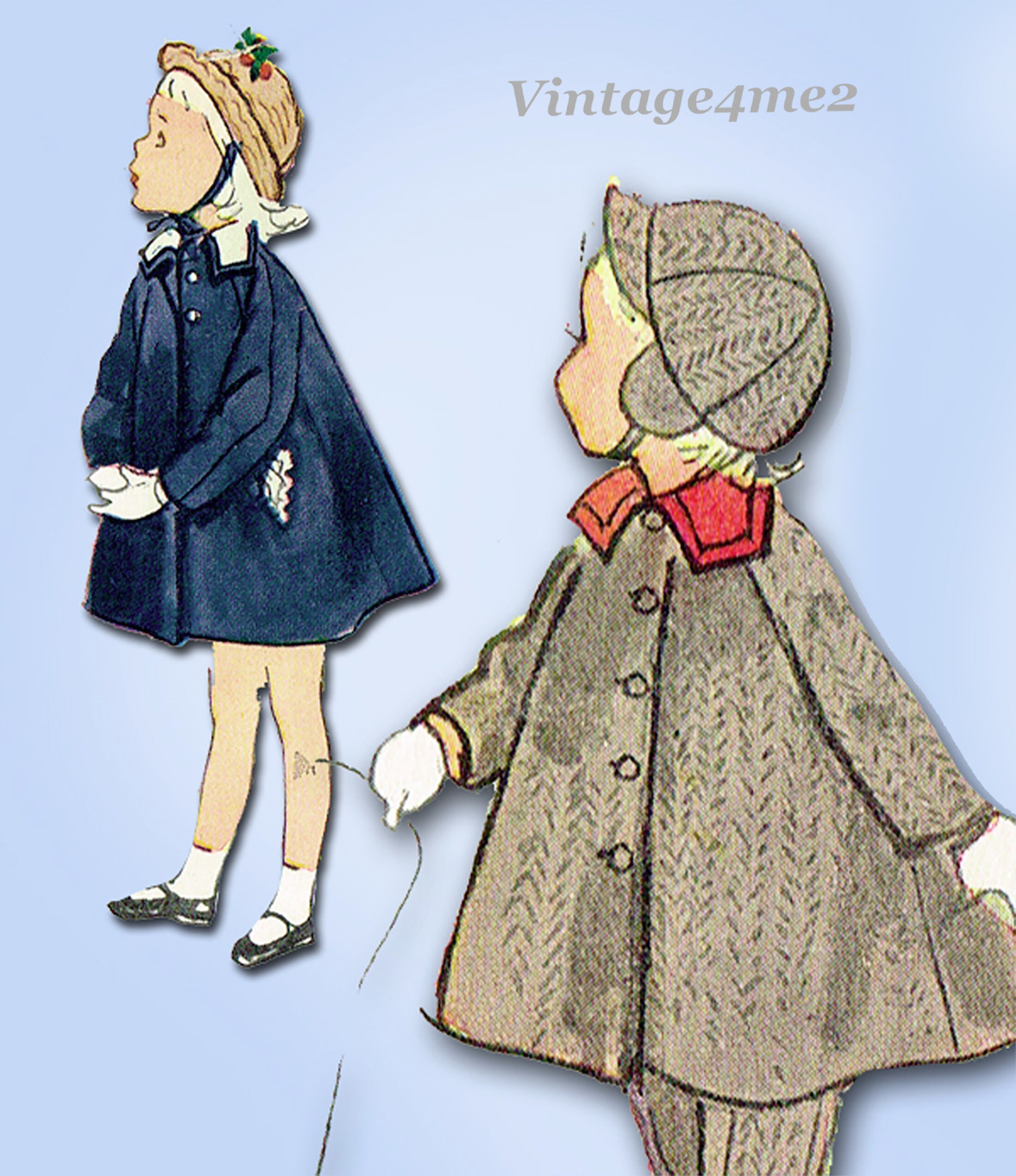 1950's Simplicity Child's Swing Coat Pattern - 10 yrs - Chest 28