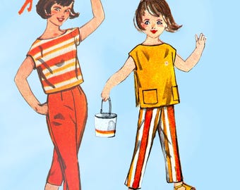 Simplicity 2815: 1950s Little Girls Play Clothes Size 10 Vintage Sewing Pattern