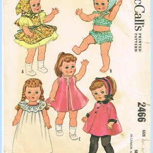 1960s Vintage McCalls 2466: Patsy Ann Doll Clothes Sewing Pattern