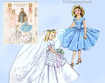 1950s Vintage McCalls Sewing Pattern 2162 High Heel Doll Clothes 12 In Revlon
