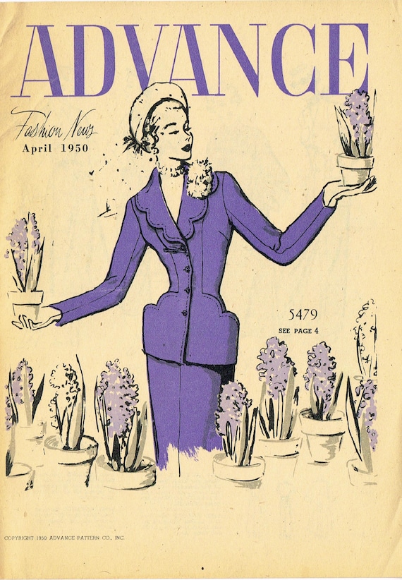 Digital Download Advance Fashion Flyer April 1950 Small 1950s