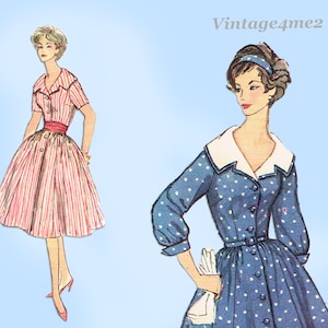Simplicity 2906: 1950s Uncut Misses Shirtwaist Dress 36B Vintage Sewing Pattern