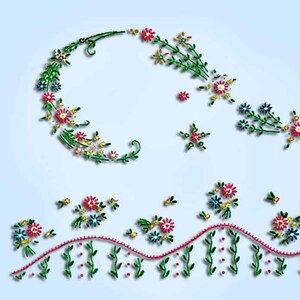 1950s Vintage Vogart Embroidery Transfer 702 Uncut Small Floral Pillowcase Motif
