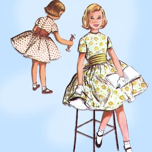 McCall&#39;s 3631: 1950s Uncut Toddler Girls Party Dress Sz 6 Vintage Sewing Pattern