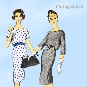 Vogue 9640: 1950er Jahre Uncut Misses Mid Mod Kleid 36 Büste Vintage Schnittmuster