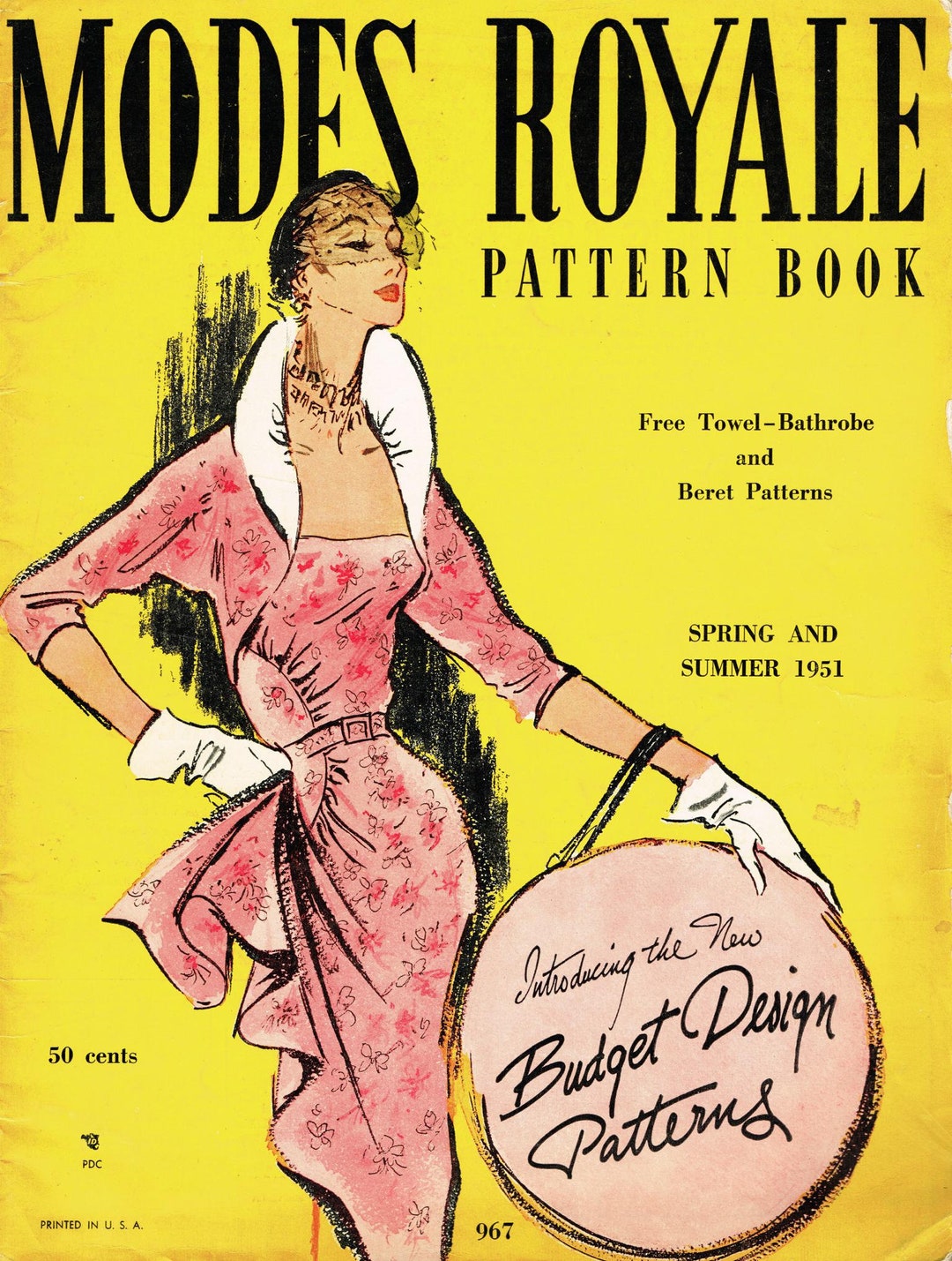 1950s Rare Vintage Modes Royale Summer 1951 Pattern Catalog 44pg