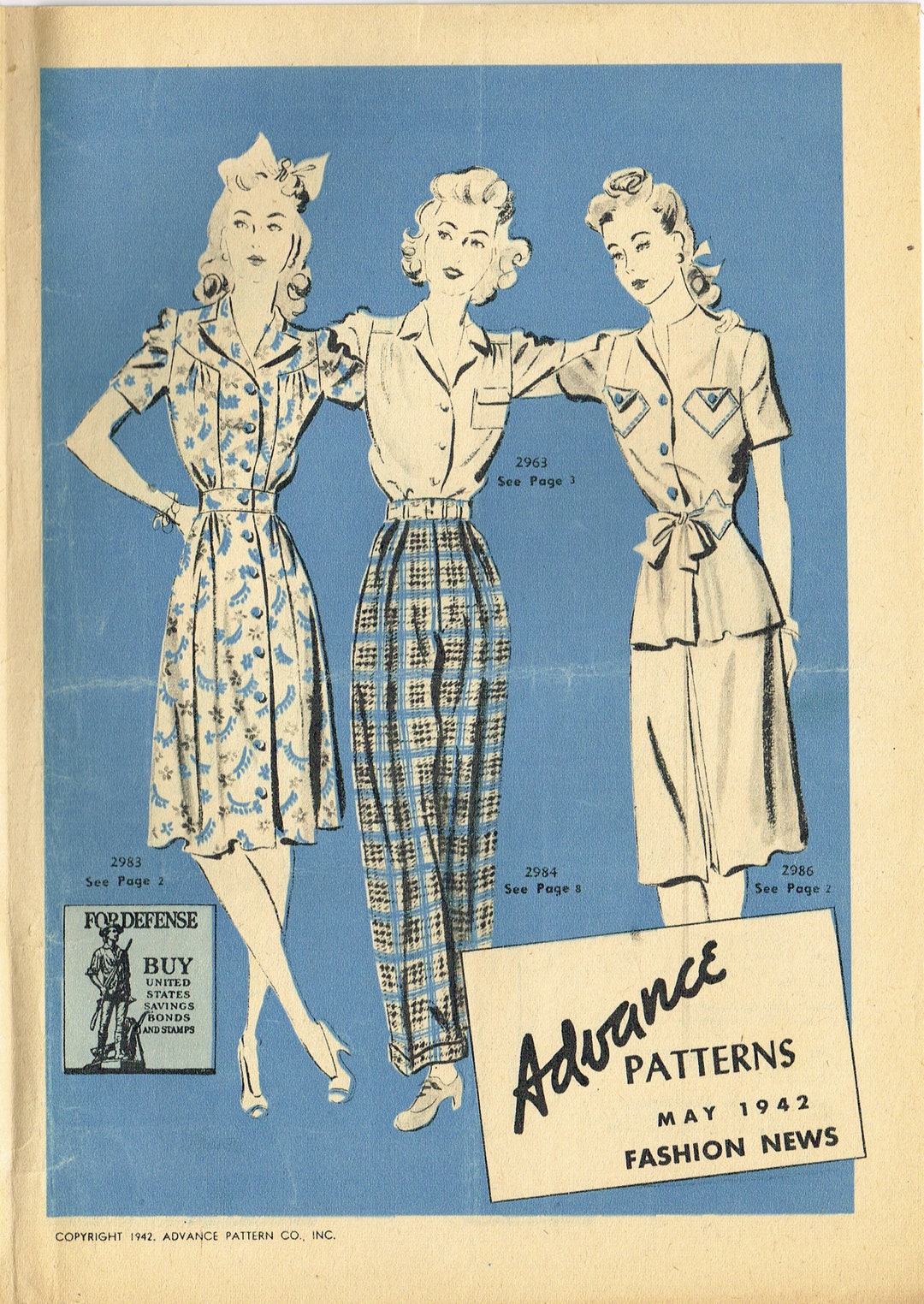 Digital Download Advance Fashion Flyer May 1942 Small Sewing