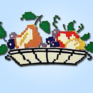 1950s Vintage Vogart Embroidery Transfer 254 Uncut Fruit Motifs Dinette Set