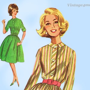 Butterick 2172: 1960s Misses Shirtawaist Dress Sz 36 Bust Vintage Sewing Pattern
