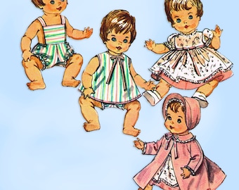 1960s Simplicity 5730: 12 Inch Baby Doll Clothes Sewing Pattern