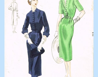 激安通販の Vogue 7691: 1950s Classic Uncut Misses Dress Sz 32 B Vintage アート・デザイン・音楽