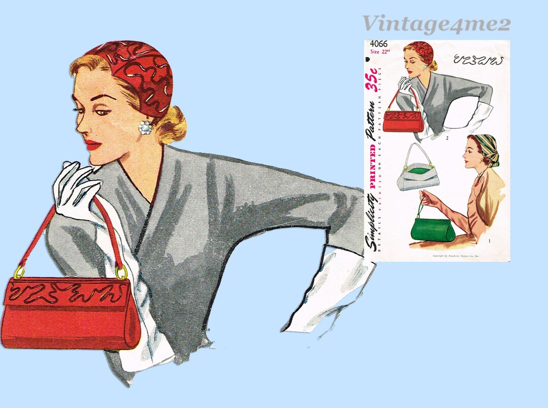 Style 4066 Pattern 1950s Vintage Simplicity Sewing Pattern 4066 Rare Misses 22in Soutache ...