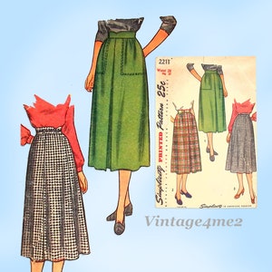 1940s Vintage Simplicity Sewing Pattern 2211 Misses WWII Day Skirt 28 Waist