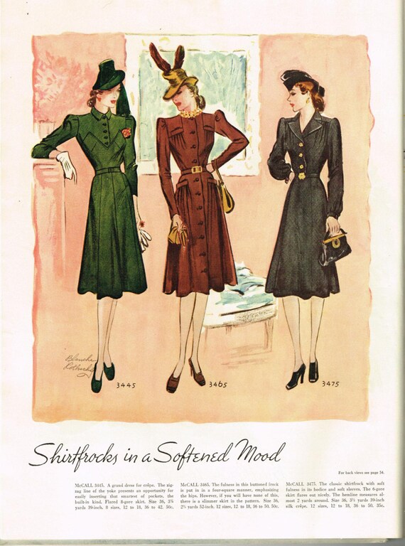 Instant Digital Download 1930s Mccall Fashion Book Winter