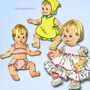1960s Vintage Simplicity Sewing Pattern 6817 Uncut Ginny Baby 14 Inch Doll Clothes