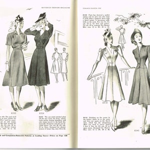 Instant Digital Download Butterick Summer 1939 Pattern Book Ebook Catalog Magazine image 5