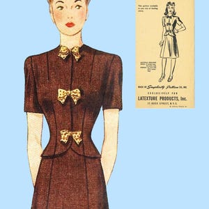 1940s Simplicity Sewing Pattern 4387 FF 12.5in Latexture Fashiondol Doll Clothes