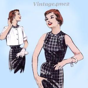 Butterick 6909: 1950s Rare MIsses Sun Dress & Topper 30 B Vintage Sewing Pattern