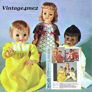 1960s Vintage Baby Doll Clothes Pattern: McCalls 2124 Size 10 to 11 Inch