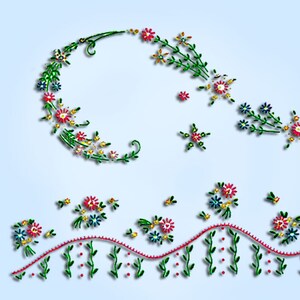 1950s Vintage Vogart Embroidery Transfer 275 Uncut Small Floral Pillowcase Motif