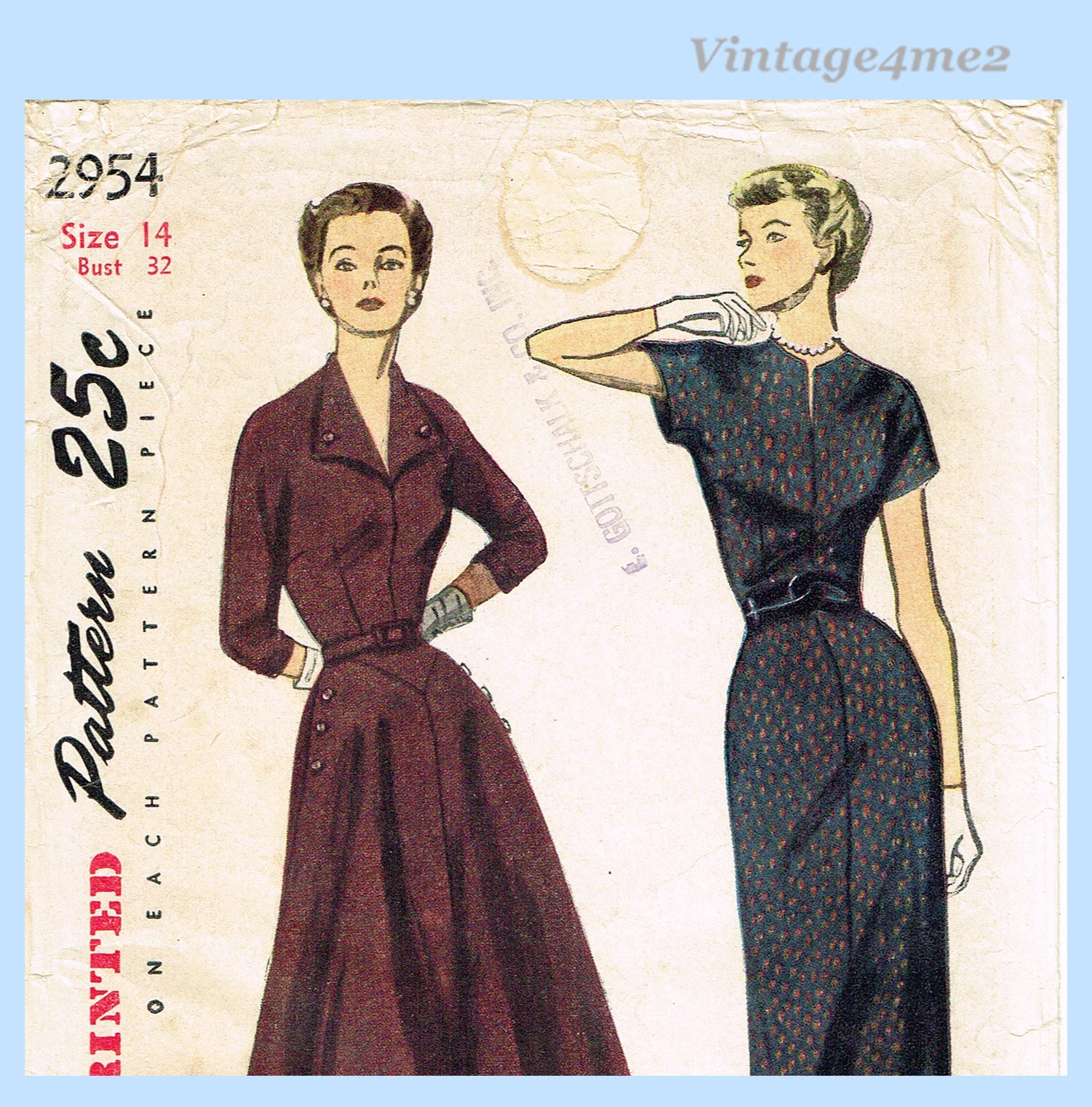 1940 evening dress patterns 1940s Vintage Simplicity Sewing Pattern 4986 War Bride Wedding Dress S –  Vintage4me2 main image 1