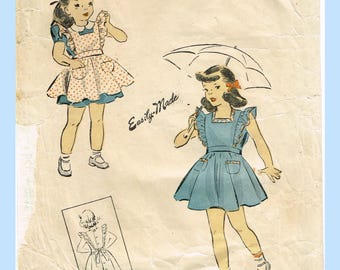 Du Barry 5672: jaren 40 babymeisjes WO II overgooier maat 1 vintage naaipatroon