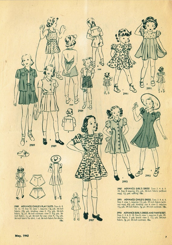 Digital Download Advance Fashion Flyer May 1942 Small Sewing