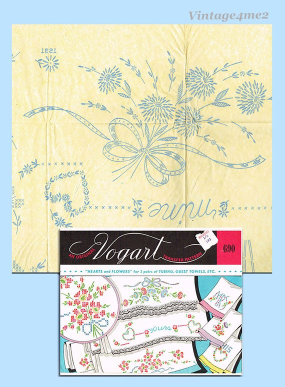 Lot De 3 Taies D'oreiller VOGART Vintage, Motifs Fleurs, Pour Broderie Ou Peinture, Neuves