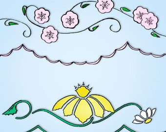 1930s Vintage Betty Burton Embroidery Transfer 1765 Uncut Floral Guest Towels