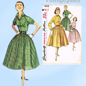 1950s Misses Simplicity Sewing Pattern 1683 Misses Rockabilly Dress Size 33 B