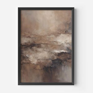 Earthy Abstract Painting: Minimalist Beige & Brown Wall Art (Digital Download)